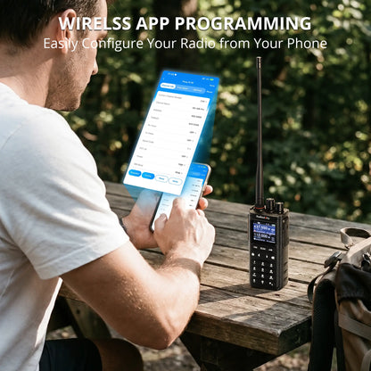 Radioddity GS-10B Pro 8W Amateurfunkgerät | Echtzeit-Spektrumanzeige | HF, SSB, CW, Flugfunk, CB-Funk | Programmierung über BT-App | 999 Kanäle | 2 Donut-Antennen