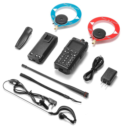Radioddity GS-10B Pro 8W Amateurfunkgerät | Echtzeit-Spektrumanzeige | HF, SSB, CW, Flugfunk, CB-Funk | Programmierung über BT-App | 999 Kanäle | 2 Donut-Antennen