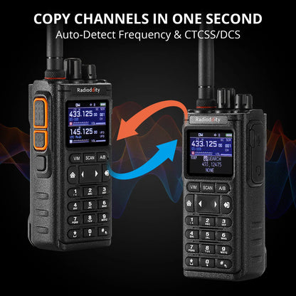 Radioddity GS-10B Pro 8W Amateurfunkgerät | Echtzeit-Spektrumanzeige | HF, SSB, CW, Flugfunk, CB-Funk | Programmierung über BT-App | 999 Kanäle | 2 Donut-Antennen