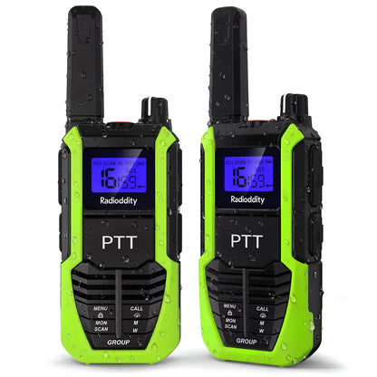 Radioddity HD-2 Walkie Talkies |  FRS/PMR | IP67 Waterproof & Heavy-Duty | Cold-Weather Ready | Emergency USB-C Power Output | 2500mAh Battery | Dual PTT | NOAA Alerts