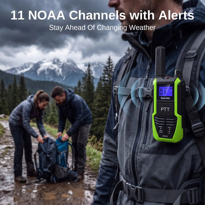 Radioddity HD-2 Walkie Talkies |  FRS/PMR | IP67 Waterproof & Heavy-Duty | Cold-Weather Ready | Emergency USB-C Power Output | 2500mAh Battery | Dual PTT | NOAA Alerts