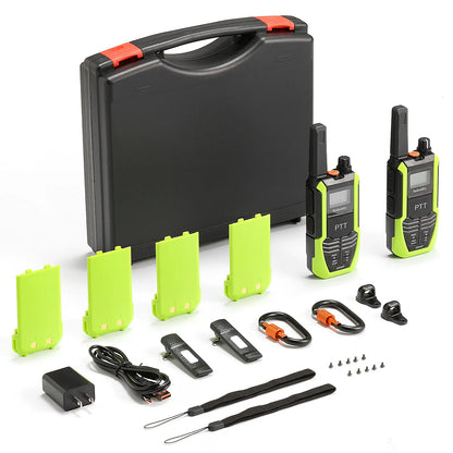 Radioddity HD-2 Walkie Talkies |  FRS/PMR | IP67 Waterproof & Heavy-Duty | Cold-Weather Ready | Emergency USB-C Power Output | 2500mAh Battery | Dual PTT | NOAA Alerts