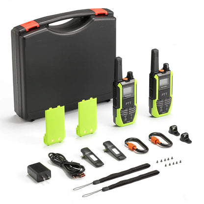 Radioddity HD-2 Walkie Talkies |  FRS/PMR | IP67 Waterproof & Heavy-Duty | Cold-Weather Ready | Emergency USB-C Power Output | 2500mAh Battery | Dual PTT | NOAA Alerts