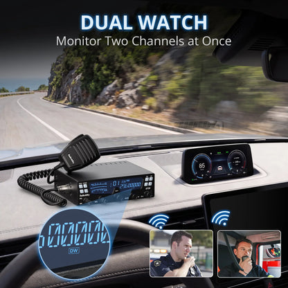 Radioddity QT30 10 Meter Radio | 30W SSB/AM/FM Mobile Transceiver | Large LCD | Built-in SWR Meter | Dual Noise Reduction & ASQ | Dual Watch | For Truck & Overland