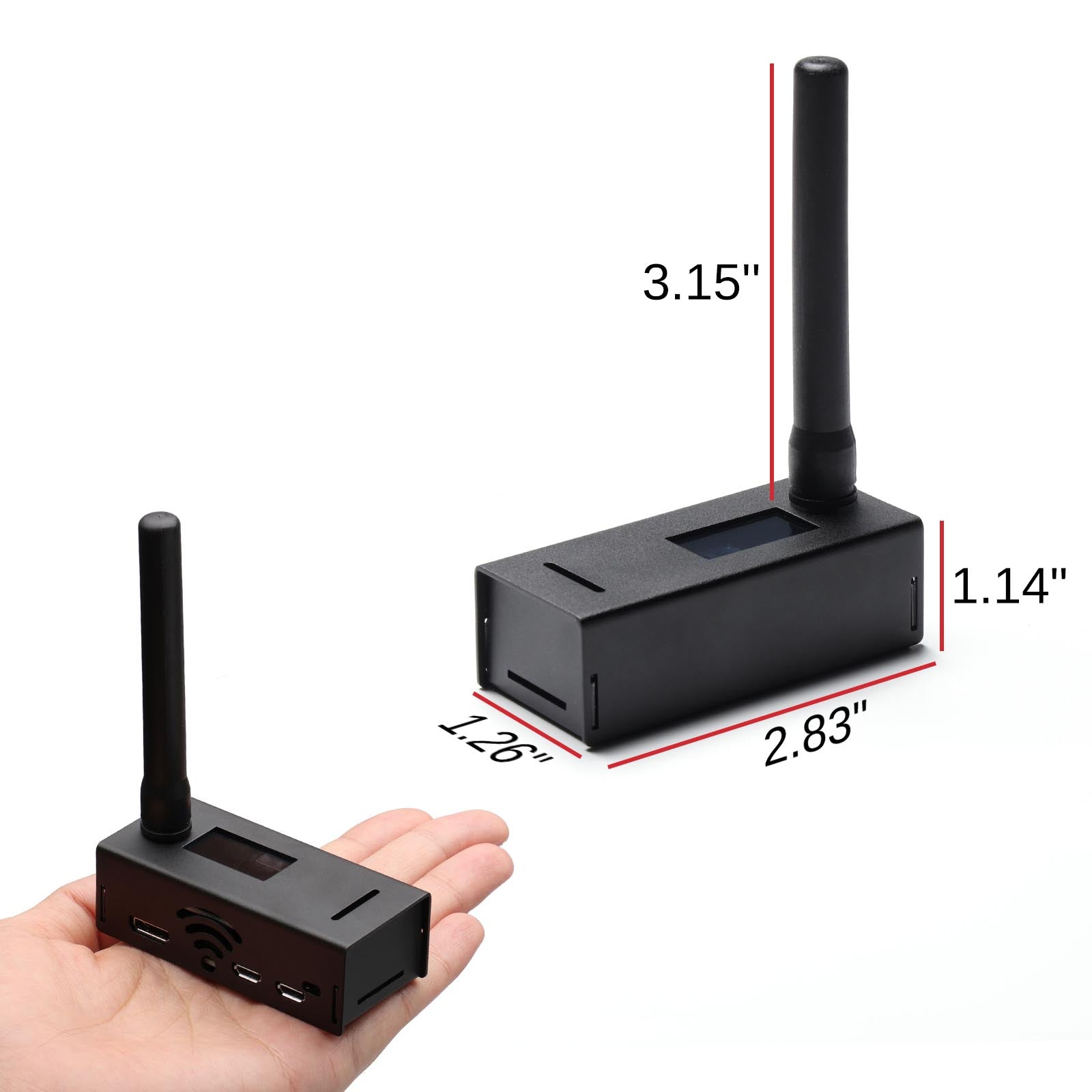 Radioddity RHS-H1 MMDVM Hotspot size