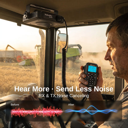 Radioddity UB15-G 15W GMRS Mobile Radio | Full Keypad Control Microphone | Dual-Way Noise Reduction | Repeater Capable | NOAA Alert & Recording | 7-Color LCD
