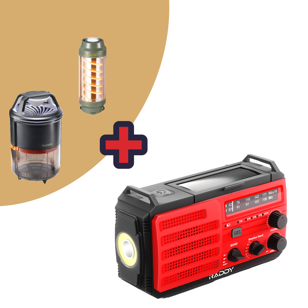 Raddy SW10 Emergency Radio | 10000mAh | AM FM NOAA | Flashlight SOS Alarm Compass Weather Radio - Radioddity