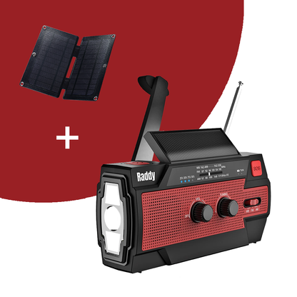 Raddy SW3 Emergency Survival Radio | 5000mAh | Hand Crank | Solar-Powered | FM/AM/NOAA - Radioddity