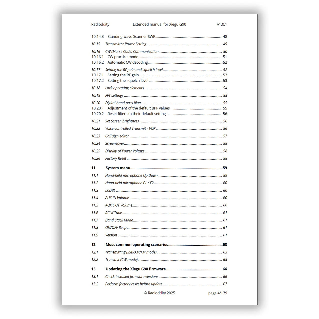 [eBook] Radioddity Extended Manual for Xiegu G90 - Radioddity