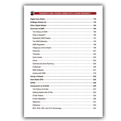 Radioddity The Big Book of Ham Radio Table of contents
