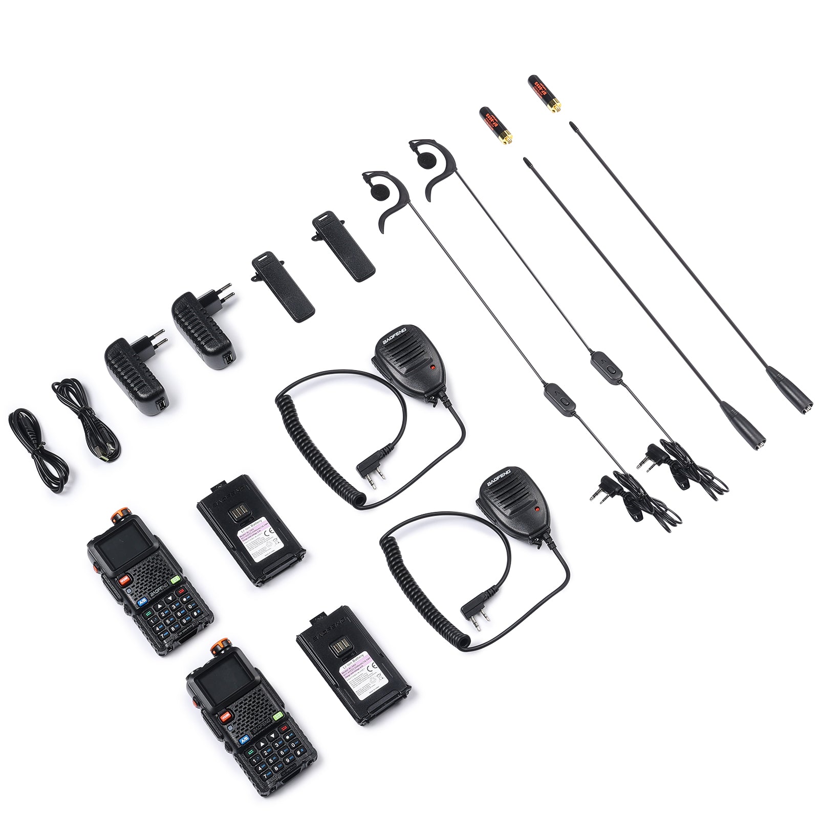 Baofeng UV-5RM Plus GPS Ham Radio Handheld | 10W | 1.77 Inch Color Screen | 640CH 10 Zones | NOAA | 2500mAh Type-C Rechargeable Battery | Group Talk - Radioddity