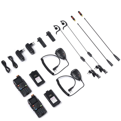 Baofeng UV-5RM Plus GPS Ham Radio Handheld | 10W | 1.77 Inch Color Screen | 640CH 10 Zones | NOAA | 2500mAh Type-C Rechargeable Battery | Group Talk - Radioddity