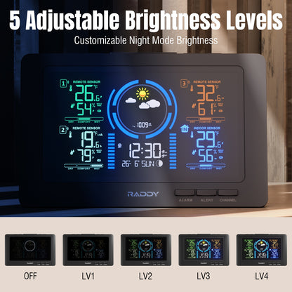 Raddy WF-80C | 5 Adjustable Brightness Levels