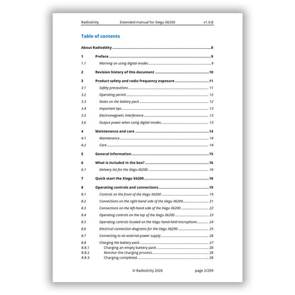 [eBook] Radioddity Erweitertes Handbuch zum Xiegu X6200