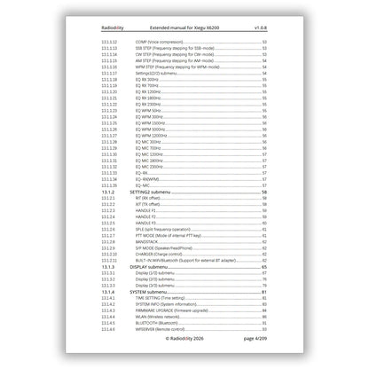 [eBook] Radioddity Erweitertes Handbuch zum Xiegu X6200