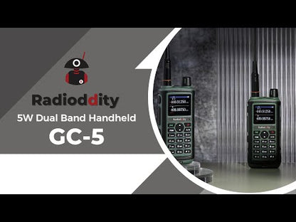 Radioddity GC-5 | Dual Band | 5W | 999 CH | Remote Frequency Copy | Color Screen | 1800mAh | NOAA FM RX