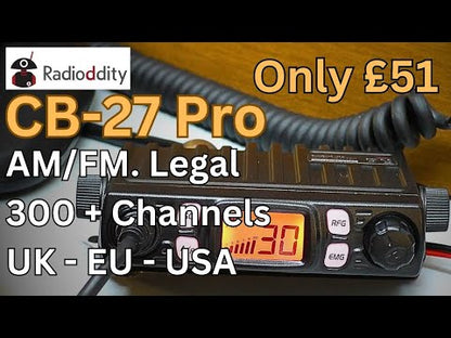 Radioddity CB-27 Pro CB Radio | AM/FM for US | 4W | VOX | RF Gain | Squelch Control