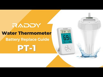 Raddy PT-1 Wireless Water Thermometer | Digital Screen | IPX7 Waterproof | for Pools Hot Tubs Pond Bath