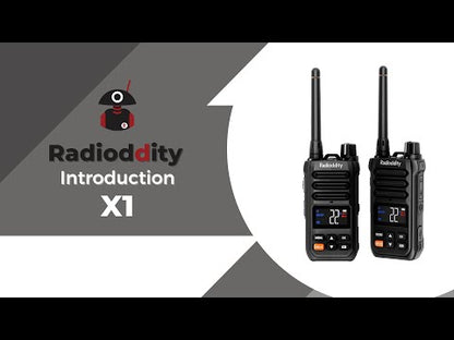 Radioddity X1 Heavy Duty Radio | Waterproof | Noise Reduction | Recording NOAA VOX | 2500mAh USB-C