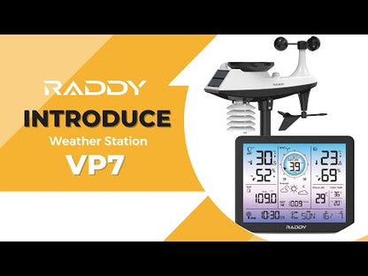 Raddy VP7/AG7 Weather Station | Wireless Thermometer | Color Screen | Atomic Weather Clock | Temperature Humidity Monitor