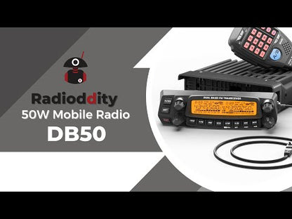 Radioddity DB50 Dual Band Mobile Radio | 50W | Large LCD Display | Multi-band Receiver  | 758 Channel | VOX |  Chirp Programmable