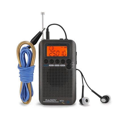 Raddy RF31 Shortwave Radio | Full Band Receiver | FM AM CB SW VHF Air Band | External Antenna [DISCONTINUED] - Radioddity