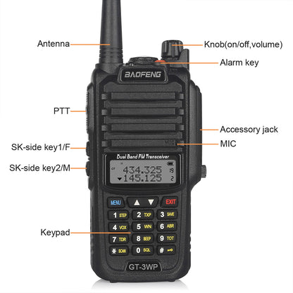 Baofeng GT-3WP Waterproof Two Way Radio + Speaker Mic [DISCONTINUED] - Radioddity