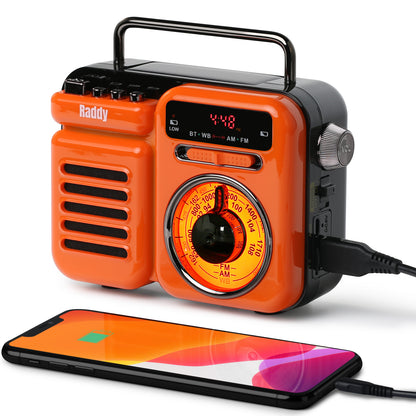 Raddy RW3 Emergency Radio | Hand Crank  | Solar | AM/FM/NOAA | Bluetooth [DISCONTINUED] - Radioddity