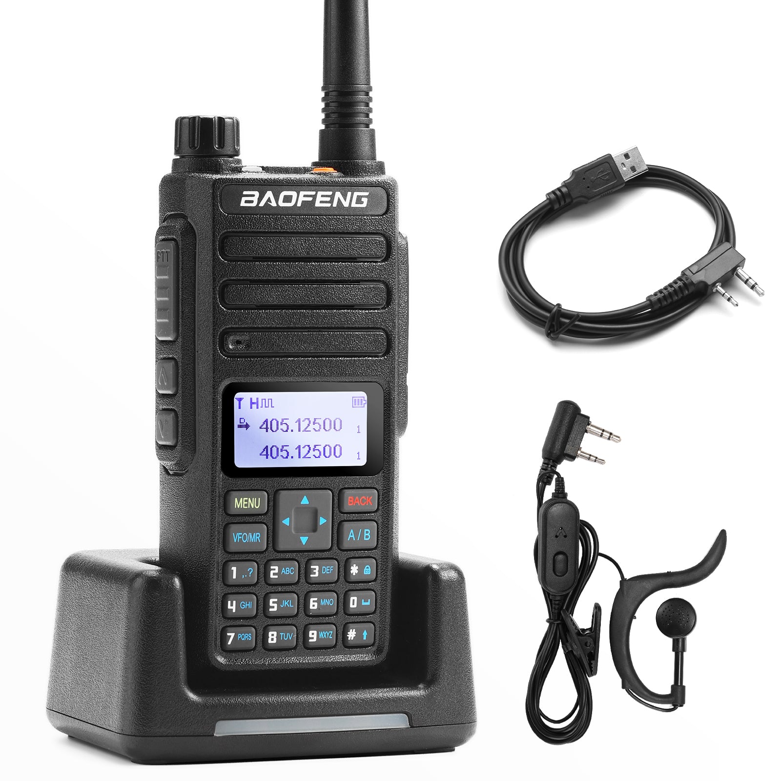 Baofeng DR-1801UV DMR Radio | 5W/1W | Analog & Digital | VHF & UHF | VFO | SMS | Dual Time Slot - Radioddity