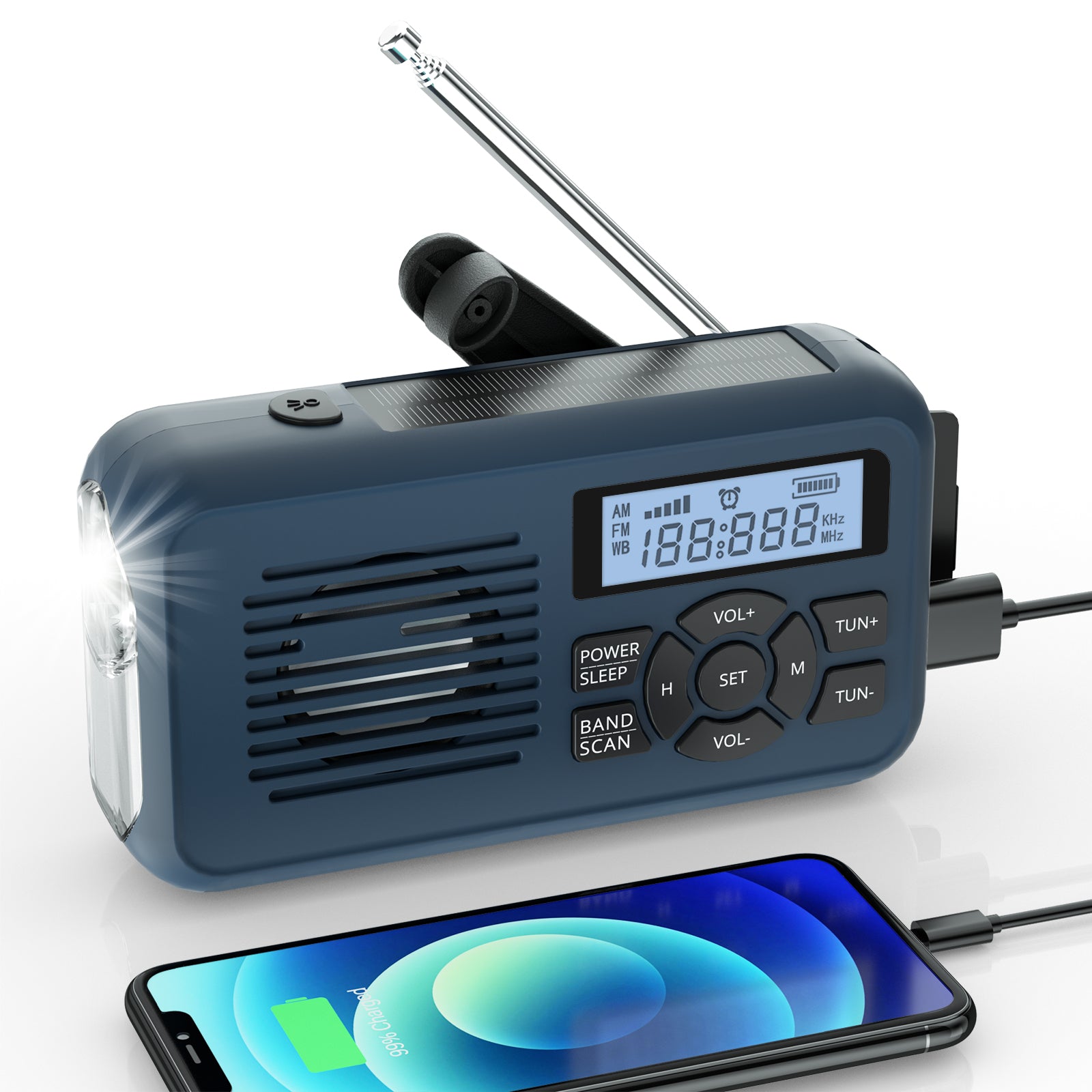 Raddy SW2 Emergency Radio | Hand Crank Solar Powered | AM FM WB | NOAA Weather Radio [DISCONTINUED] - Radioddity