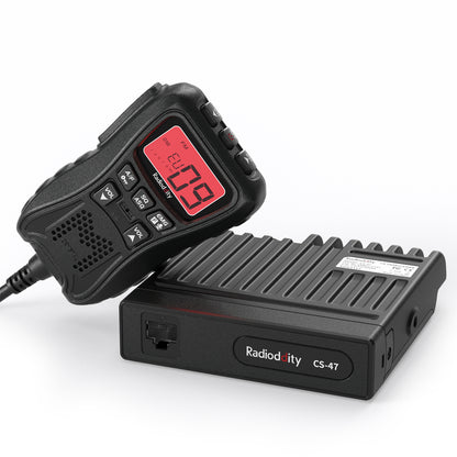 Radioddity CS-47 One Hander CB Radio | LCD Mic with Built-in Speaker | 7-Color Backlit | AM/FM | RF Gain | VOX - Radioddity