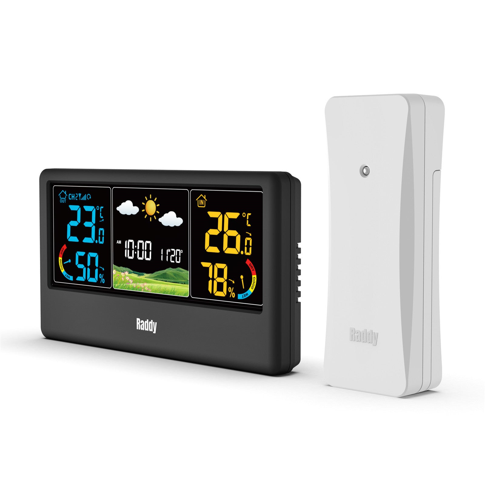 Raddy WF-55C Wireless Weather Station | Color Display | Weather Forecast | Thermometer Hygrometer - Radioddity