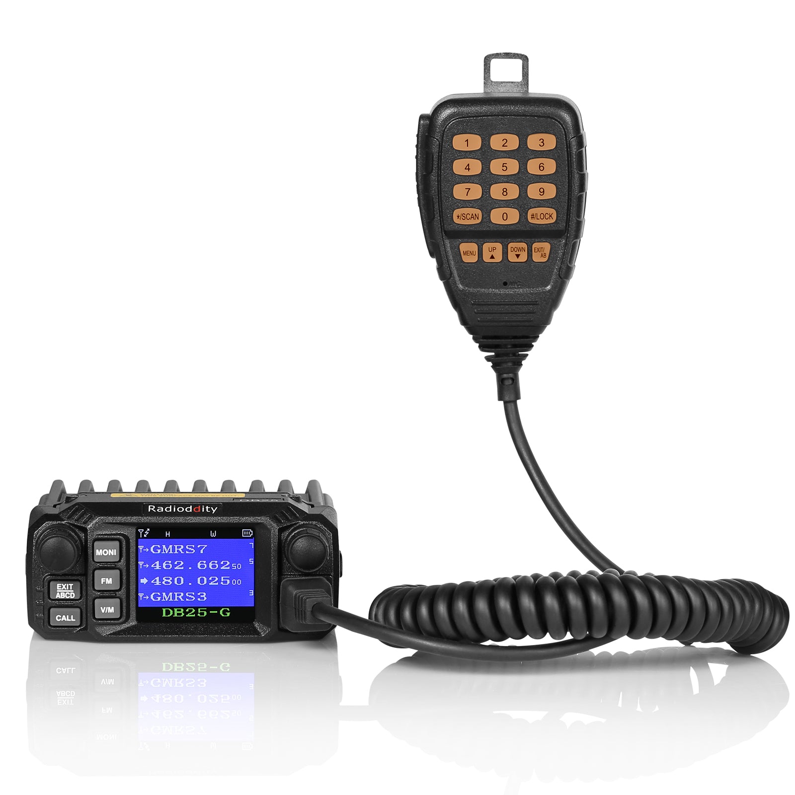 Radioddity DB25-G GMRS Mobile Radio | 25W | Quad Watch | UHF VHF Scanning | Repeater Capable - Radioddity