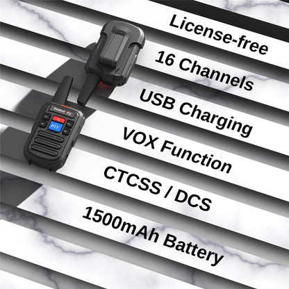 Radioddity PR-T5 [2 Packs]  | PMR 446 License-free | USB Charging | VOX [DISCONTINUED] - Radioddity