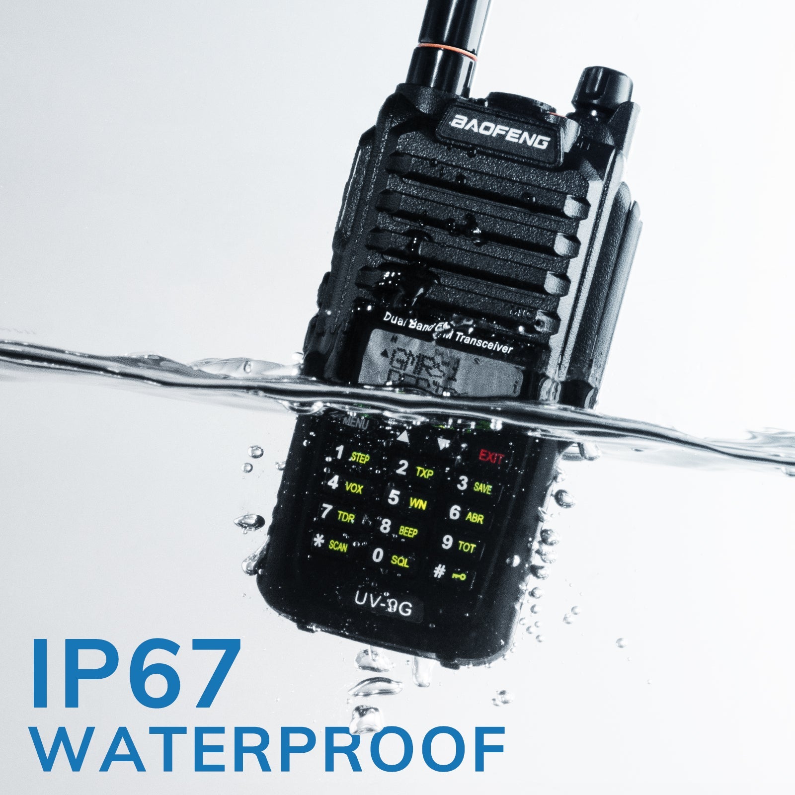 Baofeng UV-9G GMRS Radio [2 Packs] | 5W | IP67 Waterproof | Repeater Capable | V/UHF Scanner | NOAA - Radioddity