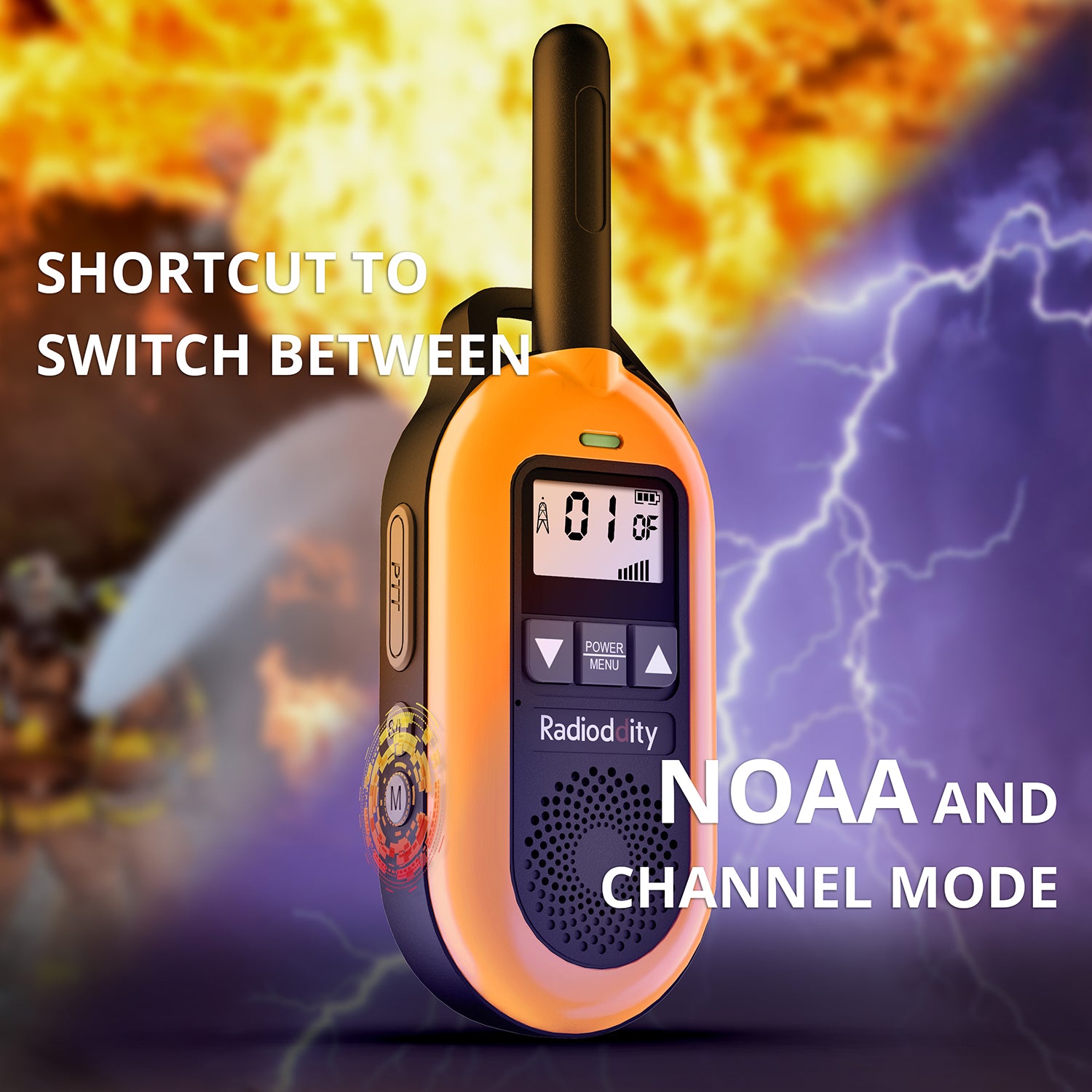 Radioddity FS-T2 / PR-T2 [1 Pair] | NOAA | License-free | USB Charging | CTCSS/DCS - Radioddity