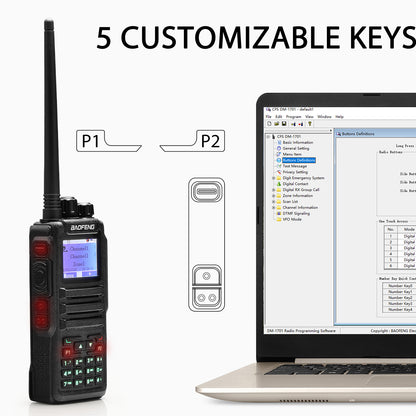 Baofeng DM-1701 DMR | Dual Band | 5W | 120K Contacts Import | SMS Function - Radioddity