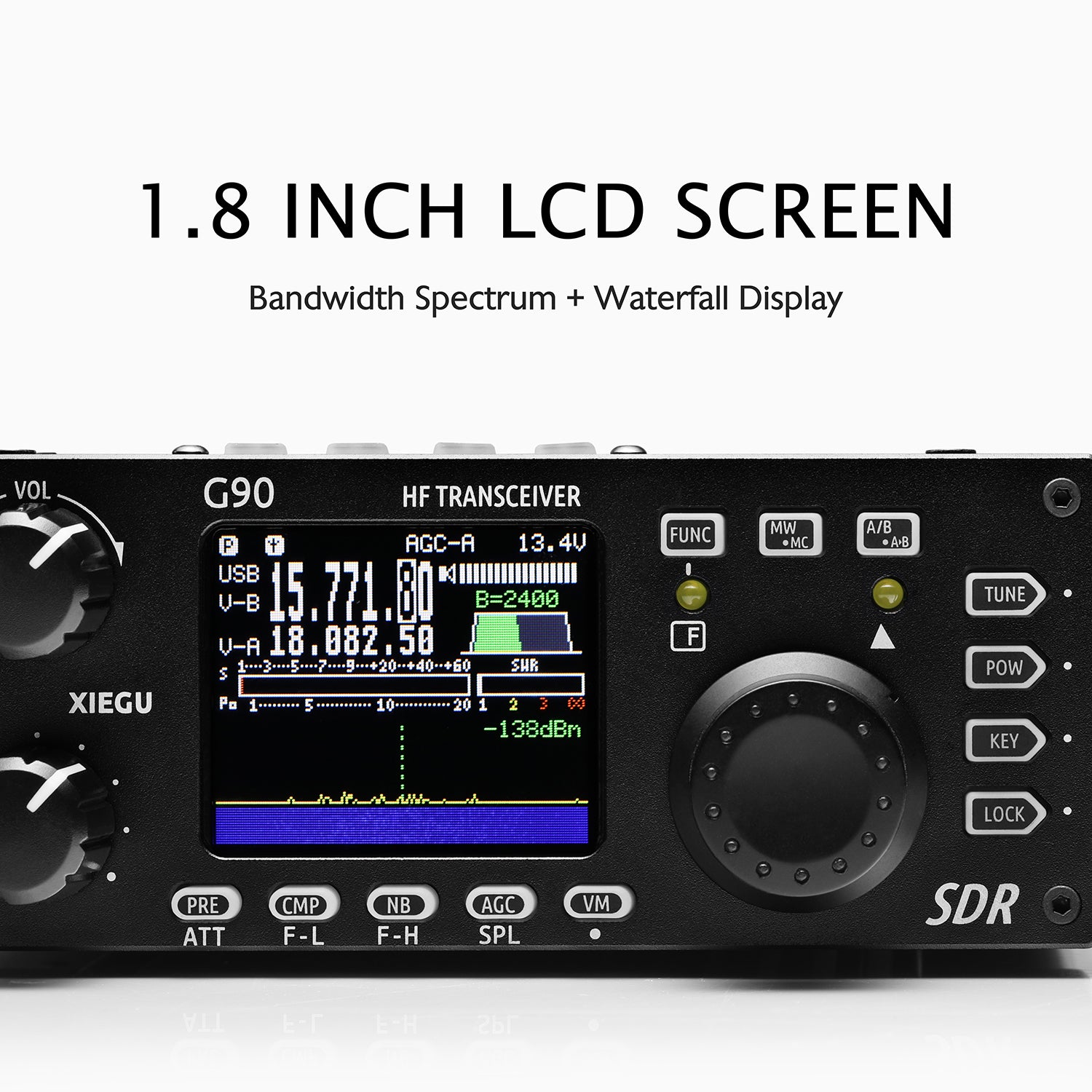 Xiegu G90 HF Radio | SDR | QRP | Auto Antenna Tuner | 20W | Remote Head - Radioddity