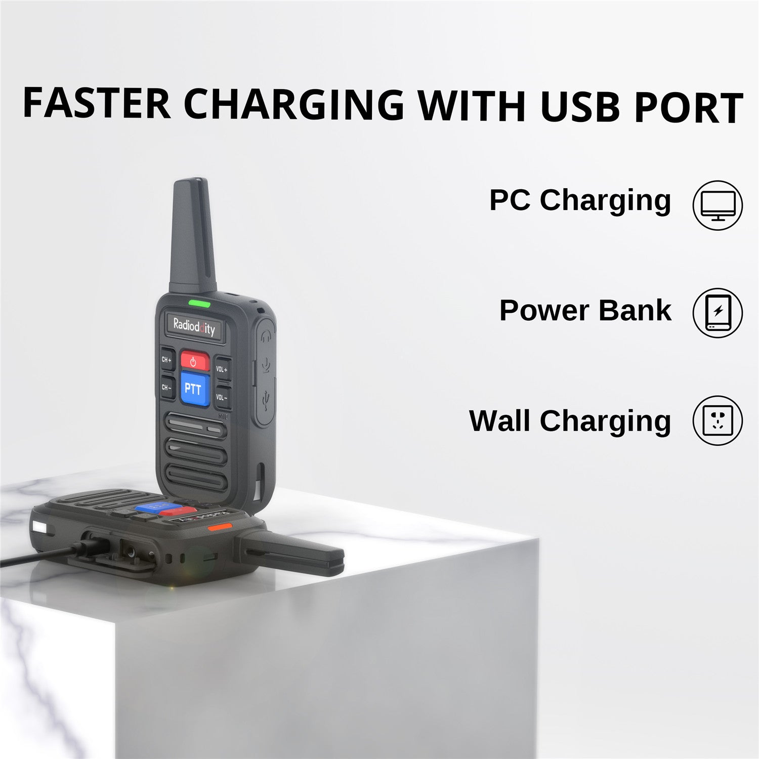 Radioddity PR-T5 [2 Packs]  | PMR 446 License-free | USB Charging | VOX [DISCONTINUED] - Radioddity