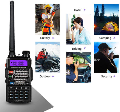 Baofeng UV-5R PLUS [5 Colors] | DUAL BAND | 4/1W | 128CH | FLASHLIGHT - Radioddity