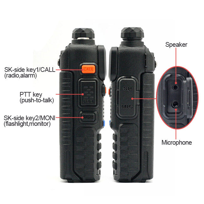 Baofeng UV-5R [2 Pack] | Dual Band | 4/1W | 128CH | Flashlight | VOX | Alert - Radioddity