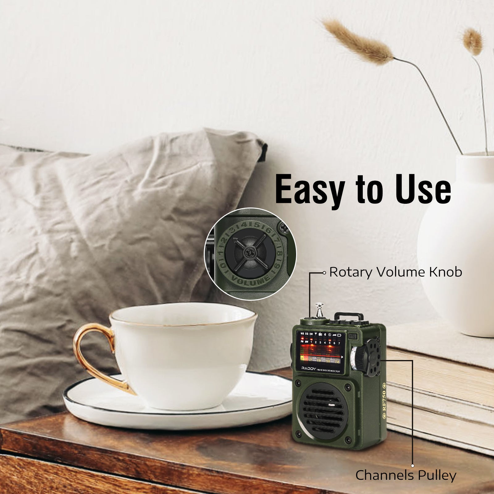 Raddy RF750 Shortwave Radio | AM/FM/SW/WB | Portable Digital Rechargeable | Bluetooth 5.0 - Radioddity