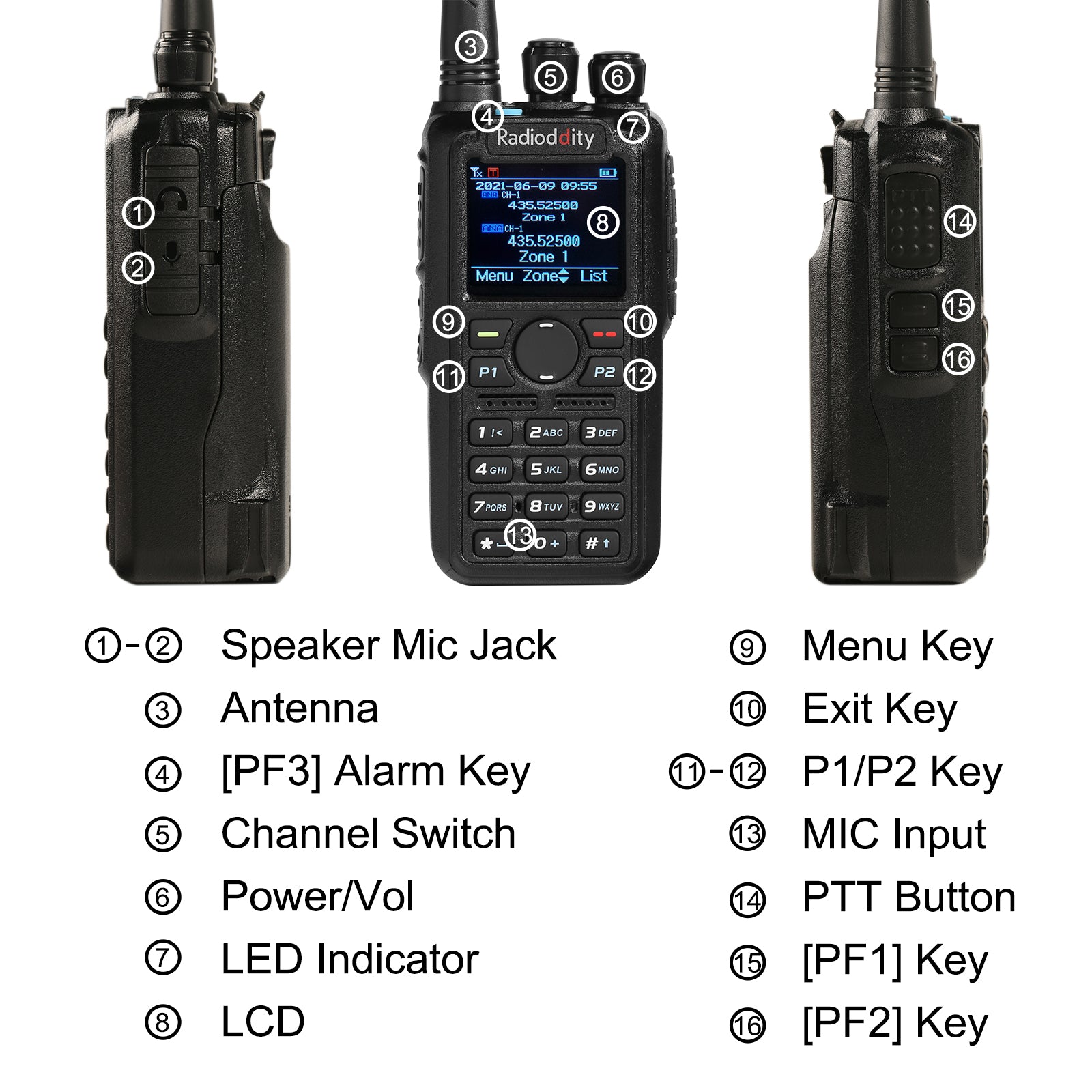 Radioddity GD-AT10G | 10W UHF | Analog & Digital DMR Tier I & II | GPS APRS Function | Color Screen - Radioddity