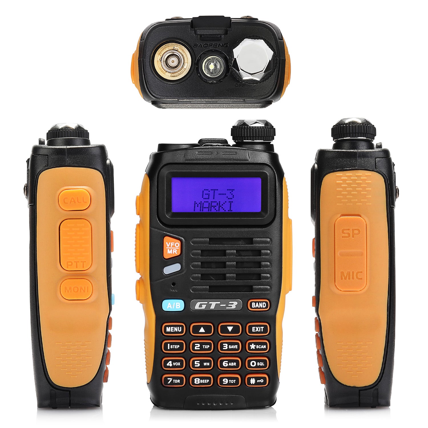 Baofeng GT-3 Mark II | Dual Band | 5W | Better Antenna | VOX | Flashlight | with Cable - Radioddity