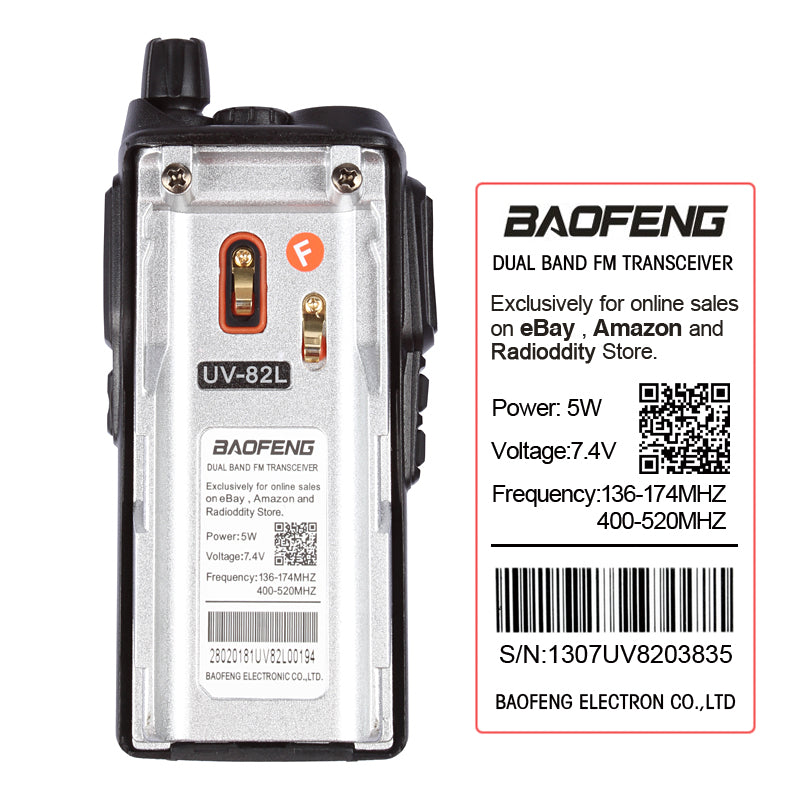 Baofeng UV-82L | Dual Band | Dual PTT | 1W Loud Speaker | Better Antenna - Radioddity