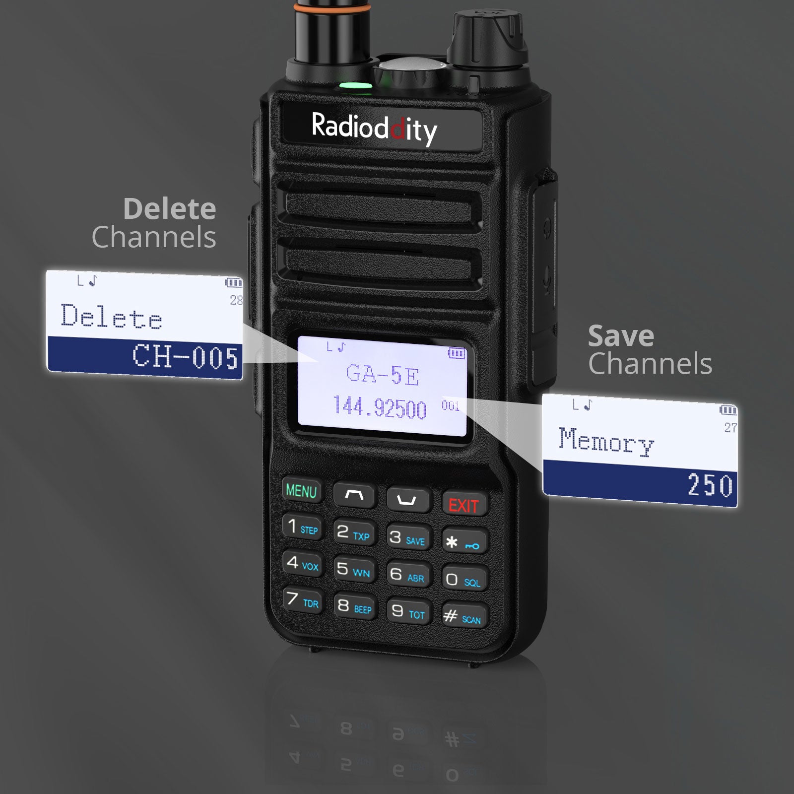 Radioddity GA-5E Radio | Dual Band | 5W Analog | USB-C | SYNC Display | EU Frequency Range - Radioddity