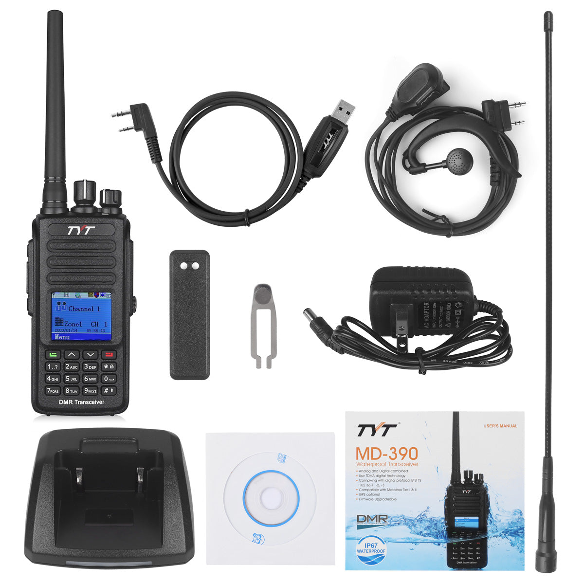 TYT MD-390 UHF DMR Digital Waterproof Radio [DISCONTINUED] - Radioddity