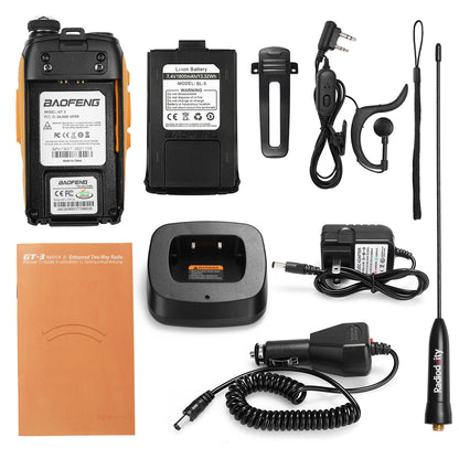 Baofeng GT-3 Mark II | Dual Band | 5W | Better Antenna | VOX | Flashlight | with Speaker - Radioddity