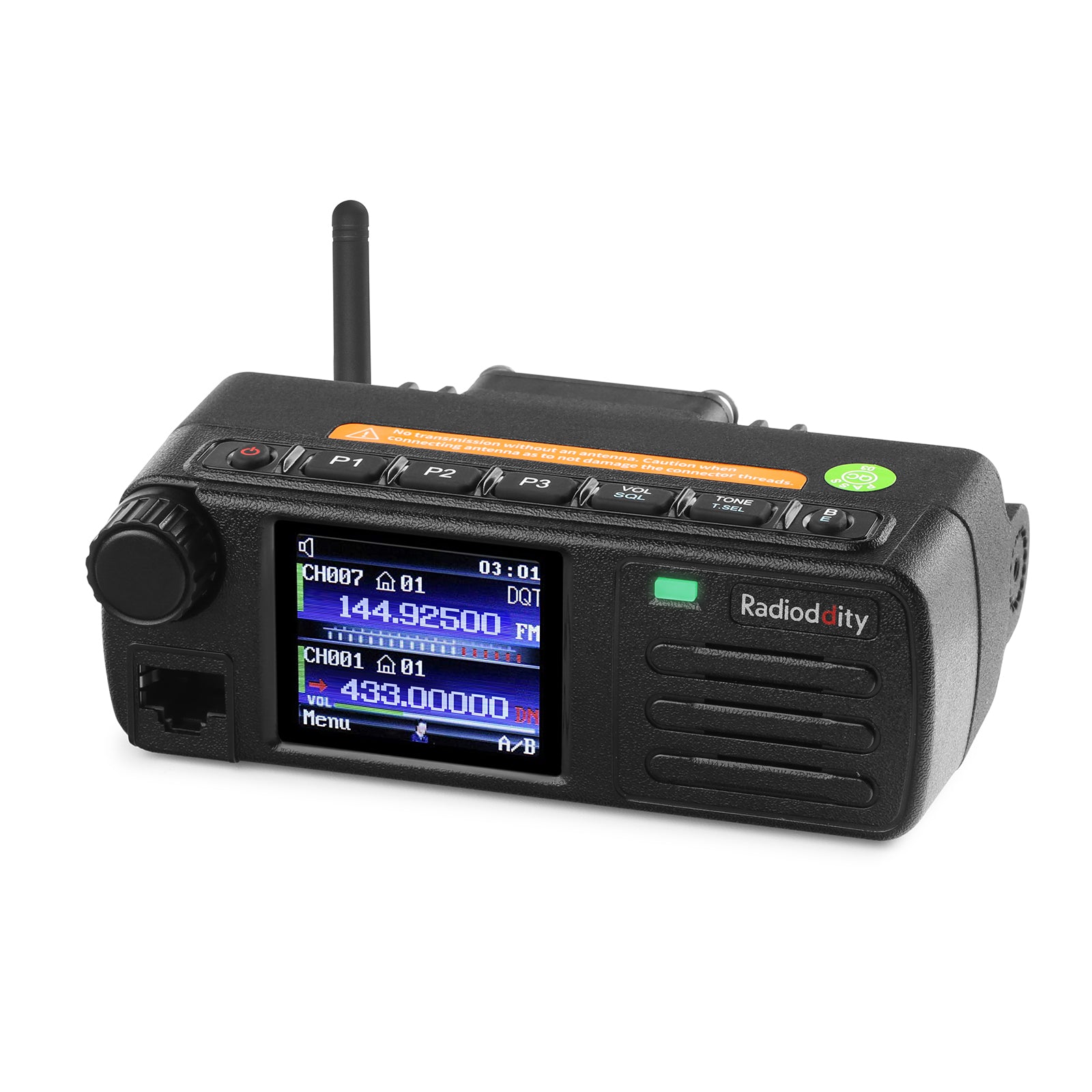 Radioddity DB25-D Mini Mobile Radio | 20W | Analog & Digital DMR | VHF & UHF Dual Band | GPS / APRS | SMS | Color Screen | 300000 Contacts - Radioddity