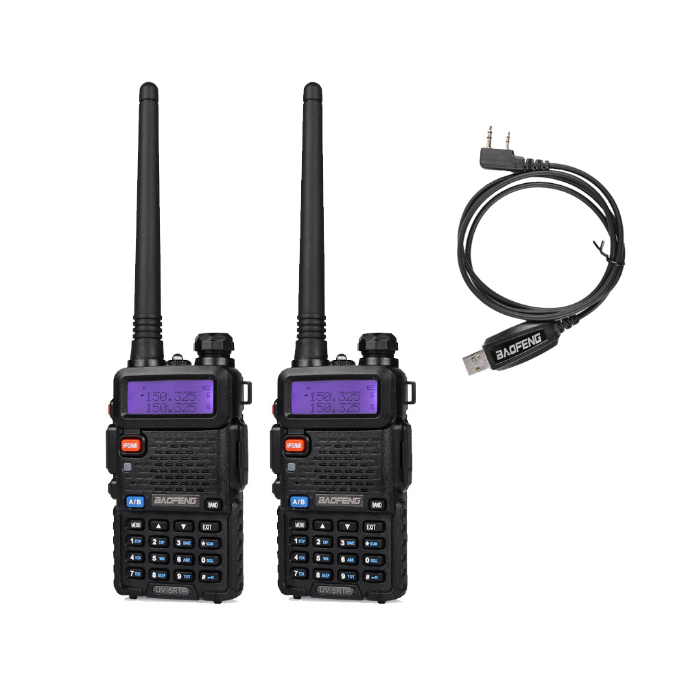 Baofeng UV-5RTP [2 Pack + Cable] | Dual Band | 8W/4W/1W | Tri-power Two Way Radio [DISCONTINUED] - Radioddity